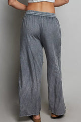 Grey Tassel Drawstring Embroidered Wide Leg Woven Pants | Boutique In USA, Pants, $ 57.00, A Moment Of Now™