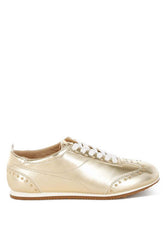 Yorika Gold Studded Metallic Pleather Sneakers, Sneakers, $ 87.95, A Moment Of Now™