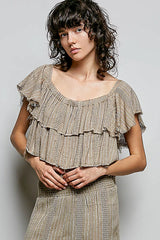 POL Off-Shoulder Ruffle Crop Top, Tops, $ 49.00, A Moment Of Now™