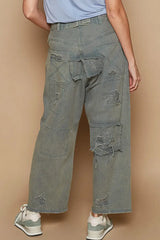 French Blue Distressed Hem Wide Leg Pants, Pants, $ 69.00, A Moment Of Now™