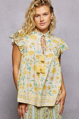 POL Tassel Tied Floral Flutter Sleeve Blouse, , $ 60.00, A Moment Of Now™