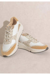 Tan Brown Lace-up Platform Sneakers - Shop Now, Sneakers, $ 89.95, A Moment Of Now™