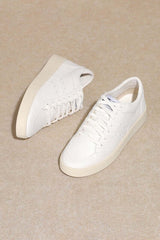 White Braided Casual Lace Up Sneakers - MARA, Sneakers, $ 65.00, A Moment Of Now™