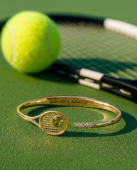 Tennis Racket 'You Are Serving' Hinge Cuff Bracelet, Bracelets, $ 54.00, A Moment Of Now™