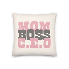 Mom Boss C.E.O Graphic Premium Pillow - Celebrate Her, Throw Pillows, $ 55.50, A Moment Of Now™