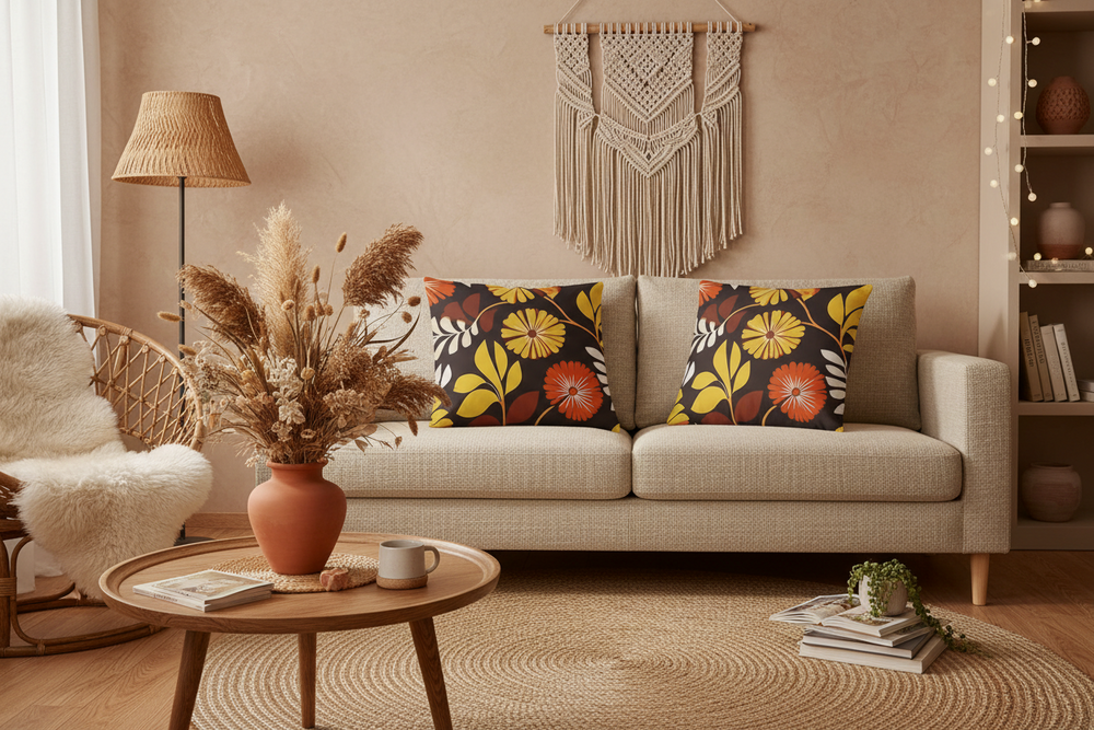 Marvista Mid-Century Style Floral Pattern Throw Pillow Pillow Cushion | Boutique In USA, Throw Pillows, $ 55.00, A Moment Of Now™