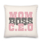 Mom Boss C.E.O Graphic Premium Pillow - Celebrate Her, Throw Pillows, $ 61.50, A Moment Of Now™