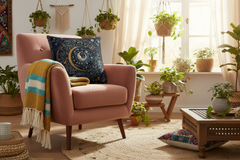 Mystic Moon & Blooms William Morris Inspired Print Decorative Cushion Throw Pillow | Boutique In USA, Throw Pillows, $ 63.50, A Moment Of Now™