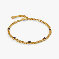 February Birthstone Amethyst Curb Chain Bracelet, Bracelets, $ 28.00, A Moment Of Now™