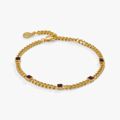 February Birthstone Amethyst Curb Chain Bracelet | Boutique In USA, Bracelets, $ 28.00, A Moment Of Now™