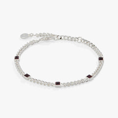 February Birthstone Amethyst Curb Chain Bracelet, Bracelets, $ 28.00, A Moment Of Now™