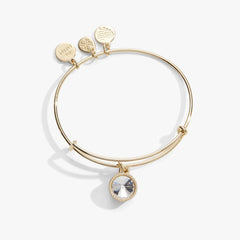 April Clear Crystal Birthstone Charm Bangle | Boutique In USA, Bracelets, $ 28.00, A Moment Of Now™