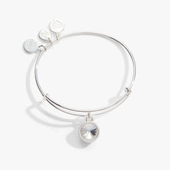April Clear Crystal Birthstone Charm Bangle | Boutique In USA, Bracelets, $ 28.00, A Moment Of Now™