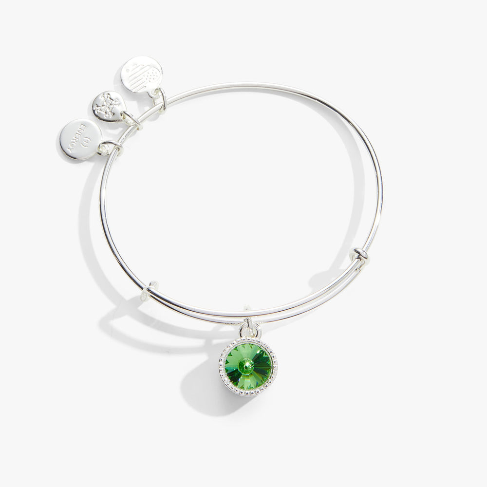 August Birthstone Charm Bangle, Peridot, Bracelets, $ 28.00, A Moment Of Now™