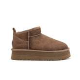 Cosy Ultra Short Platform Boots Clay