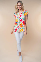 Colorful Plus Size Floral Woven Top - Chic & Versatile, Tops, $ 43.00, A Moment Of Now™