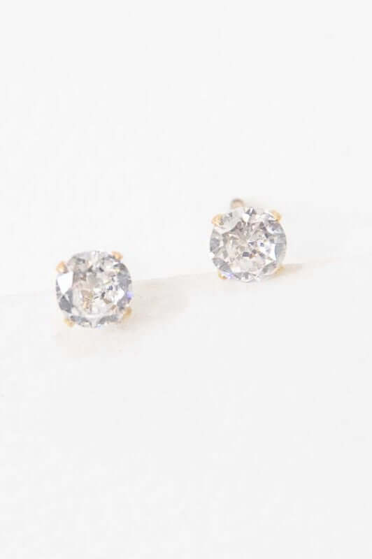 Classic 14K Gold Plated Stone Stud Earrings, Earrings, $ 18.00, A Moment Of Now™