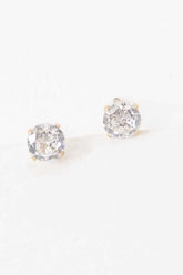 Classic 14K Gold Plated Stone Stud Earrings, Earrings, $ 18.00, A Moment Of Now™