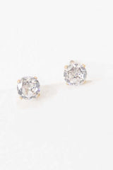 Classic 14K Gold Plated Stone Stud Earrings, Earrings, $ 18.00, A Moment Of Now™