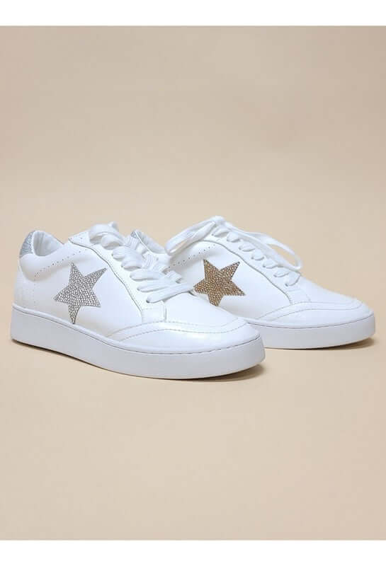 Low Top Rhinestone Star White Sneakers | Diamond Dazzle, Sneakers, $ 72.95, A Moment Of Now™