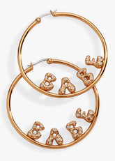 'Babe' Bubble Crystal Hoop Earrings