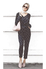 Baby Cacti Wrap Jumpsuit in Black & Ivory | Boutique In USA, Jumpsuits, $ 150.00, A Moment Of Now™