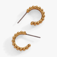 Gold Beaded Huggie Hoop Earring, Earrings, $ 28.00, A Moment Of Now™