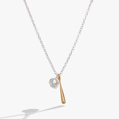 Baseball Duo Charm Pendant Necklace