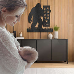Bigfoot Custom Name, House Number, Message Metal Steel Wall Decor Personalized Gift
