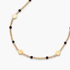 Black Enameled Chain Coin Station Anklet, Anklets, $ 34.00, A Moment Of Now™