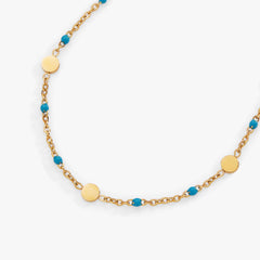 Turquoise Enameled Chain Coin Station Anklet, Anklets, $ 34.00, A Moment Of Now™