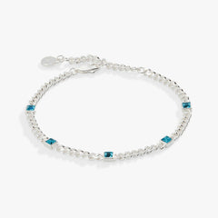 December Birthstone Blue Zircon Curb Chain Bracelet | Boutique In USA, Bracelets, $ 28.00, A Moment Of Now™