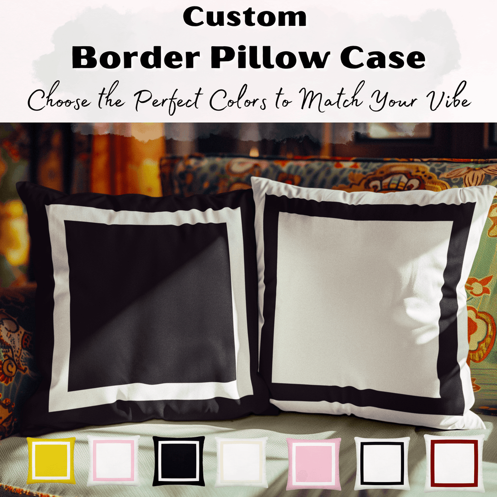 Border Pillow Cover | Custom Decorative Accent Throw Pillow Case, Pillow Covers, $ 55.00, A Moment Of Now™