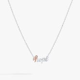 'Hope' Breast Cancer Awareness Pink Ribbon Necklace, Necklaces, $ 48.00, A Moment Of Now™