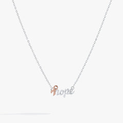 'Hope' Breast Cancer Awareness Pink Ribbon Necklace, Necklaces, $ 48.00, A Moment Of Now™