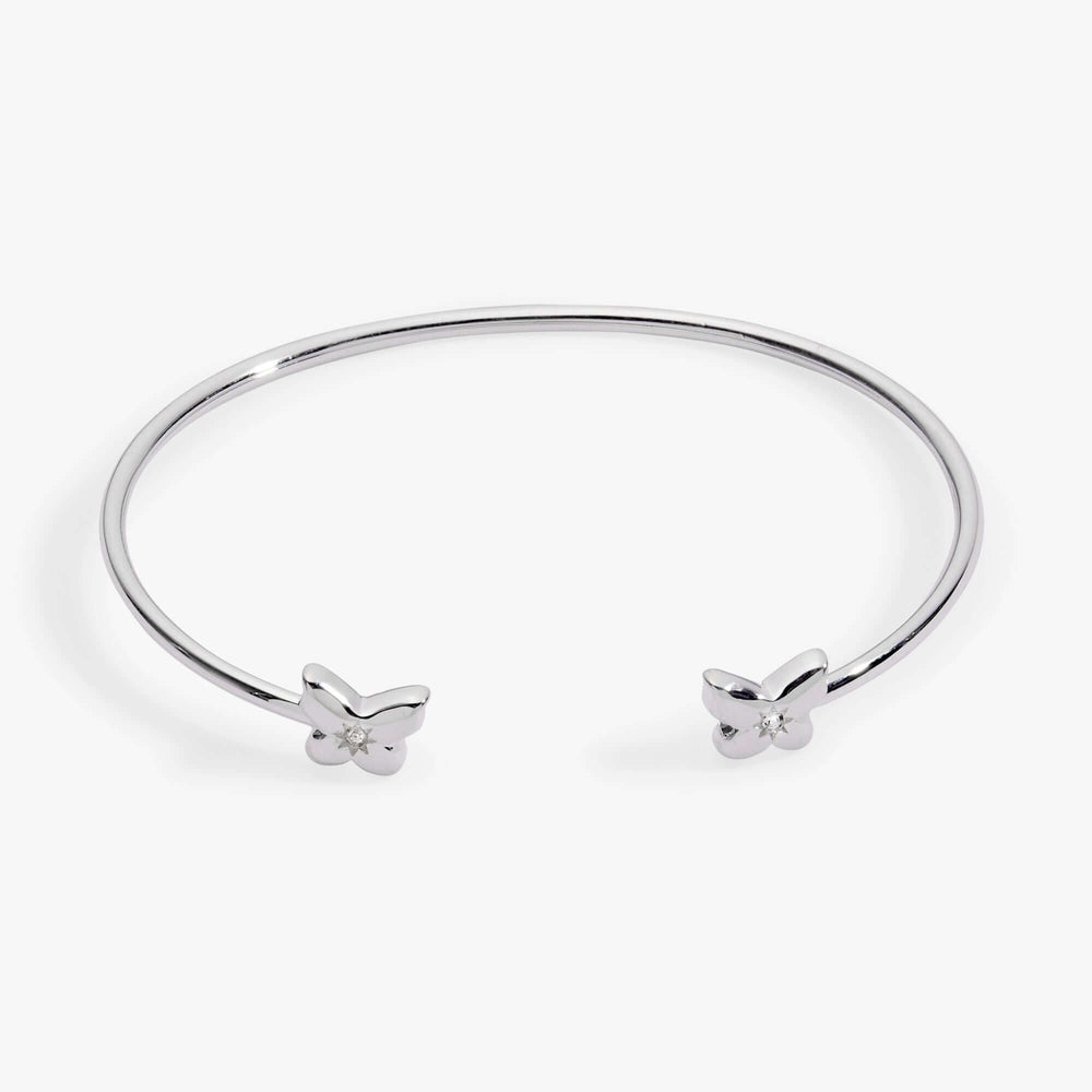 Puffy Butterfly Crystal Flex Cuff Bracelet, Bracelets, $ 18.00, A Moment Of Now™