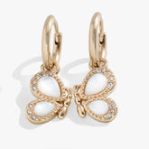 Butterfly Mother of Pearl Huggie Hoop Earrings, Earrings, $ 24.00, A Moment Of Now™