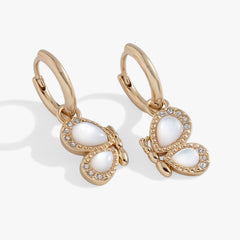 Butterfly Mother of Pearl Huggie Hoop Earrings, Earrings, $ 24.00, A Moment Of Now™