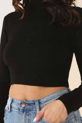 Mock Neck Lace-up Open Back Long Sleeve Top, Tops, $ 47.95, A Moment Of Now™