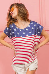USA Flag Star Printed Stripe Combo T-shirt, T-shirts, $ 32.00, A Moment Of Now™