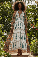 Ivory Floral Printed Sleeveless Tiered Maxi Dress | Smocked Waist, Dresses, $ 57.00, A Moment Of Now™