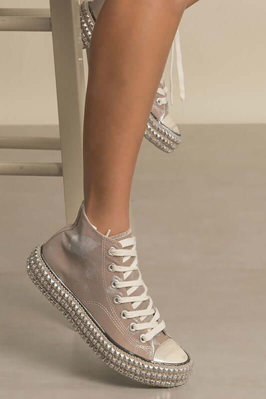 D-Chantel High Top Studded Sneakers - Trendy & Bold, sneakers, $ 55.00, A Moment Of Now™