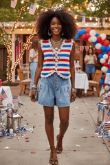 Fourth of July Stripe Button-Down Sweater Vest | Fashion Boutique, Sweaters, $ 48.00, A Moment Of Now™