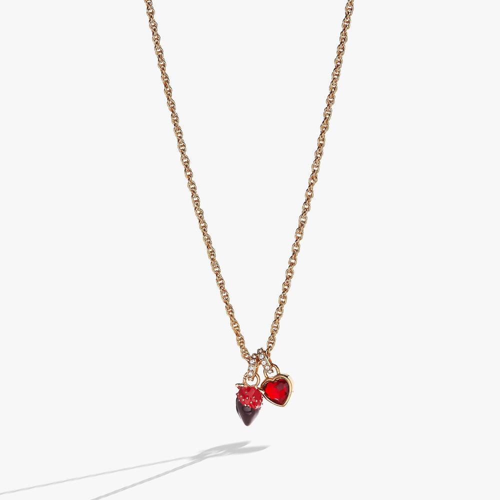 Chocolate-Covered Strawberry Duo Charm Pendant Necklace, Necklaces, $ 48.00, A Moment Of Now™
