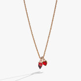 Chocolate-Covered Strawberry Duo Charm Pendant Necklace