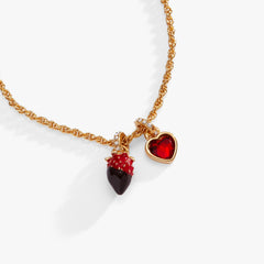 Chocolate-Covered Strawberry Duo Charm Pendant Necklace, Necklaces, $ 48.00, A Moment Of Now™