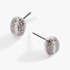 Coffee Bean Pave Crystal Stud Earrings, Earrings, $ 28.00, A Moment Of Now™
