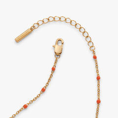 Coral Enameled Chain Coin Station Anklet, Anklets, $ 34.00, A Moment Of Now™