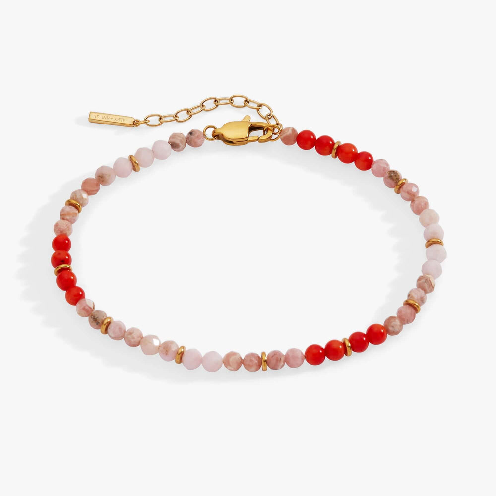 Coral Ombre Semi-Precious Beaded Anklet, Anklets, $ 38.00, A Moment Of Now™
