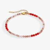 Coral Ombre Semi-Precious Beaded Anklet, Anklets, $ 38.00, A Moment Of Now™